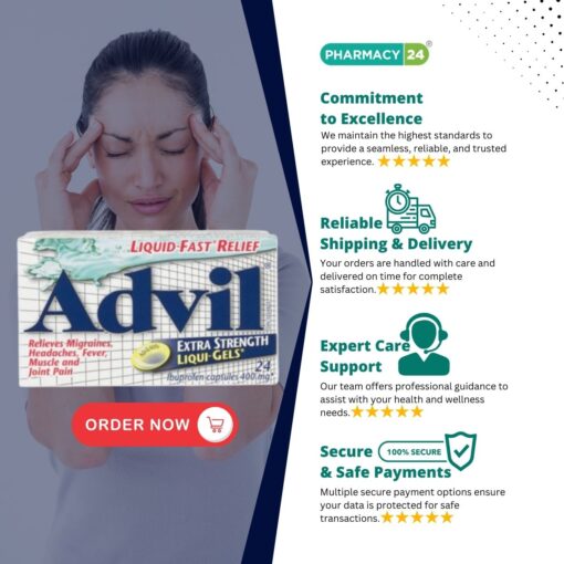 Advil Extra Strength Liqui Gels 400mg - Fast Delivery