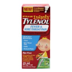 Buy Now Infants’ Tylenol Fever and Sore Throat Pain Suspension Drops