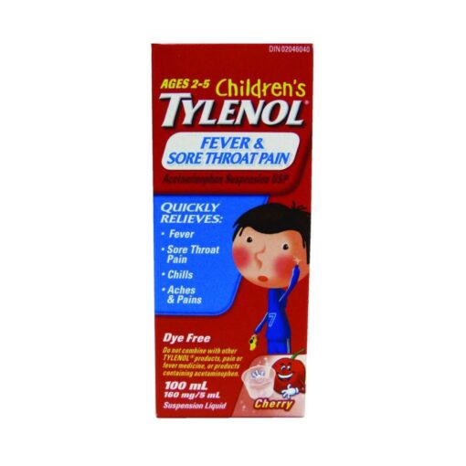 Buy Today Children’s Tylenol Fever and Sore Throat Pain Suspension Liquid