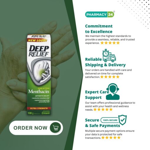 Deep Relief Menthacin Arthritis Relief Dual Action Rub - Fast Delivery