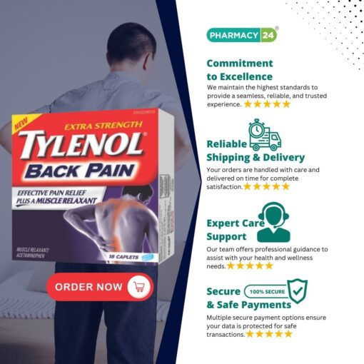 Tylenol Back Pain Extra Strength Caplets - Fast Delivery