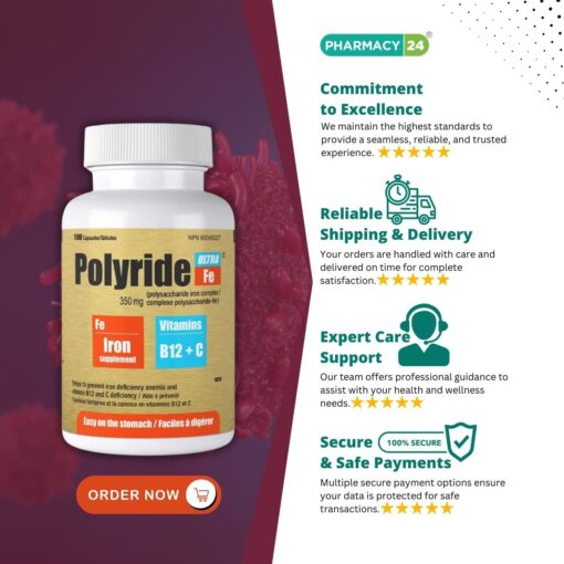 Polyride-FE Ultra Vitamin C & B12 Capsules - Fast delivery