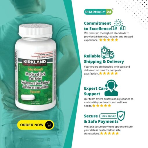 Kirkland Muscle and Back Pain Relief With Extra Strength - Fast Delivery