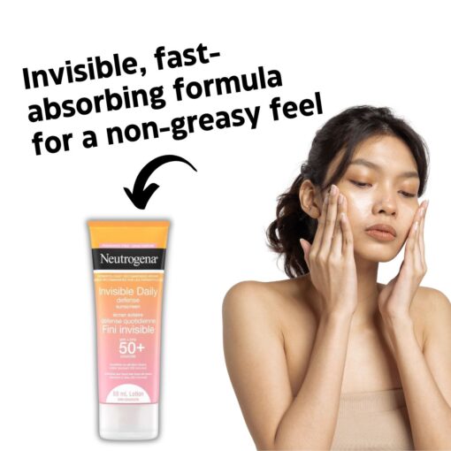 Shop Online NEUTROGENA® Invisible Daily Defense Fragrance-Free Sunscreen Lotion SPF 50+