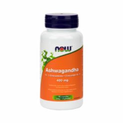 NOW Supplements Ashwagandha Extract 400mg Vegetable Capsules, 90 Count