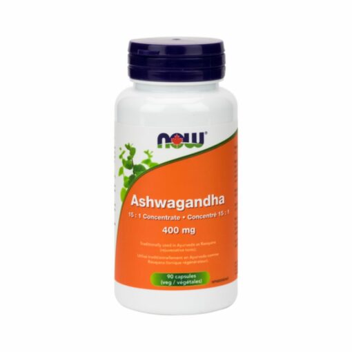 NOW Supplements Ashwagandha Extract 400mg Vegetable Capsules, 90 Count