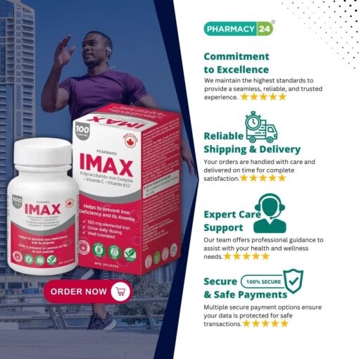 IMAX Polysaccharide Iron Complex + Vitamin C + Vitamin B12 - Fast delivery